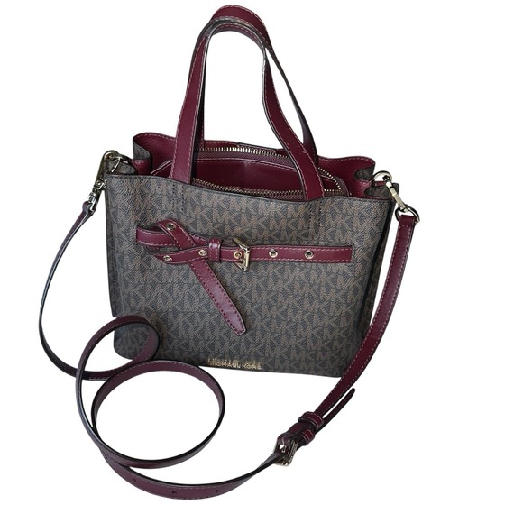 MICHAEL KORS EMILIA Crossbody Bag‎ RARE Color Merlot Excellent Condition - Picture 1 of 10
